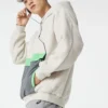 Colorblock Sherpa Kapüşonlu Sweatshirt “Bej”