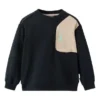 Renk Bloklu Kazak “Black Beige”